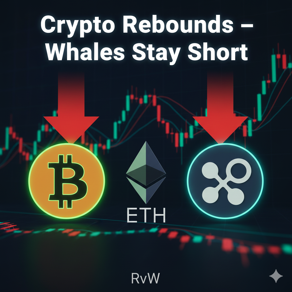 Bitcoin, Ethereum, and XRP Rebound After Sell-Off — Whale Shorts Remain Heavy